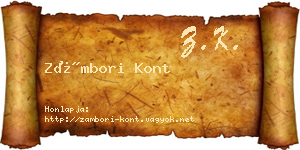 Zámbori Kont névjegykártya
